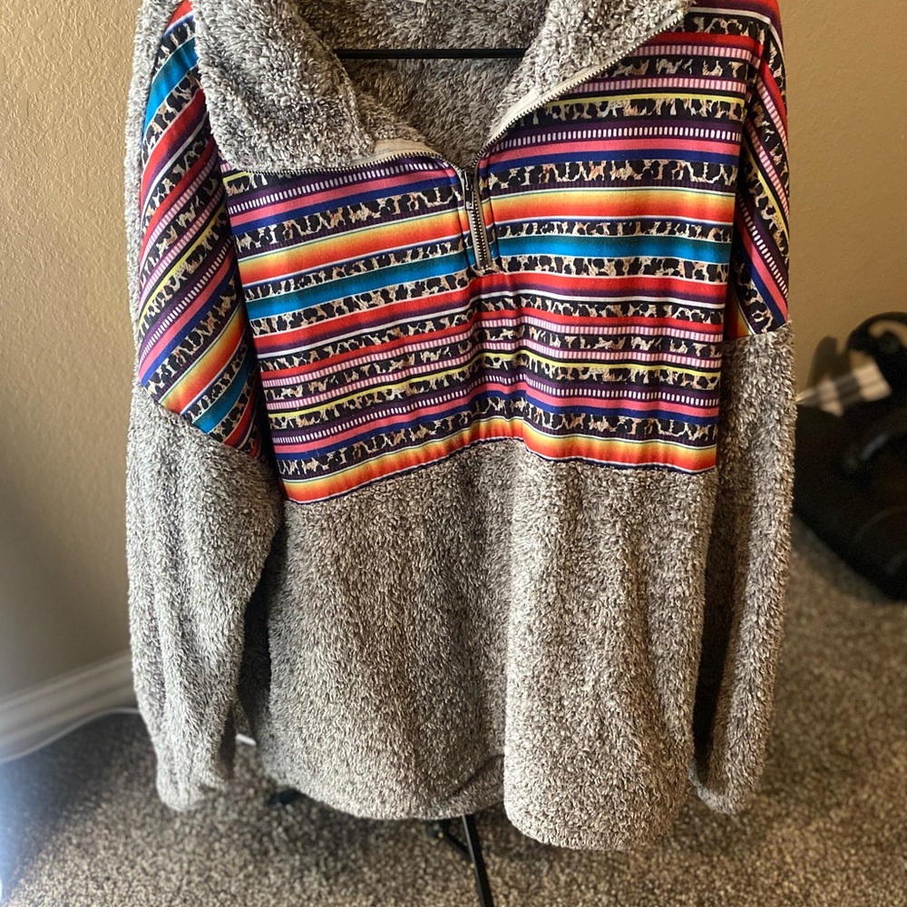 Multicolor Patterned Women's Jacket - Picture 2 of 4